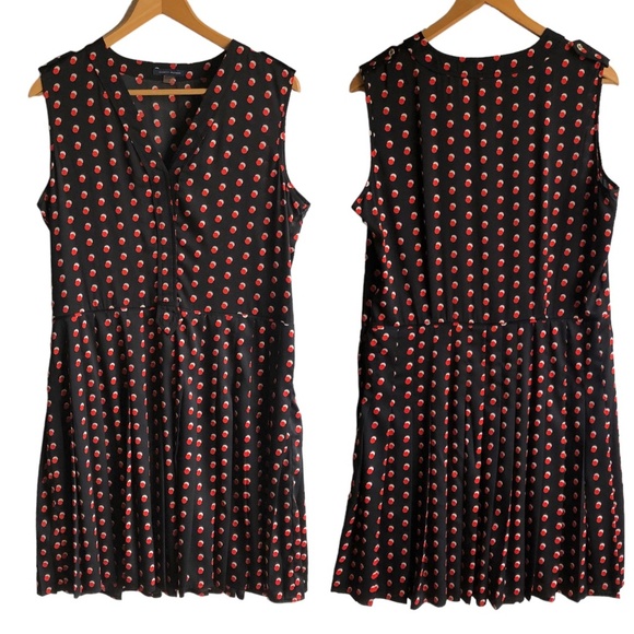Tommy Hilfiger Dress Size 12 Sleeveless Polka Dot Black Red and White - Picture 15 of 15